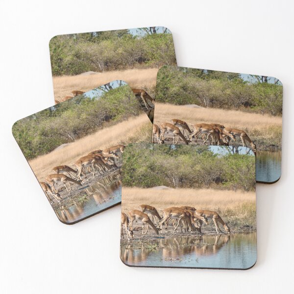 Item preview, Impala Herd Drinking At The Waterhole In Botswana designed and sold by DavideAntoniani.