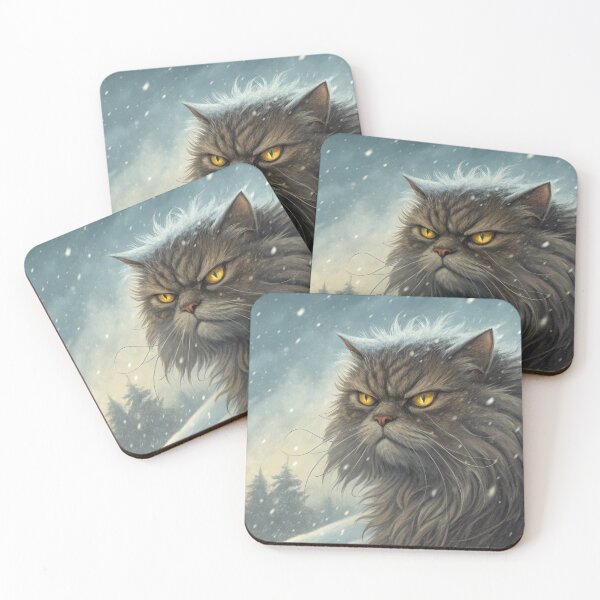 Item preview, Jólakötturinn (Yule Cat) Close-Up – Icelandic Christmas Folklore Winter Beast Illustration designed and sold by AIfolklore.