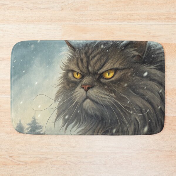 Item preview, Jólakötturinn (Yule Cat) Close-Up – Icelandic Christmas Folklore Winter Beast Illustration designed and sold by AIfolklore.