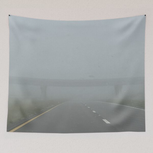 Item preview, liminal foggy morning highway bridge  designed and sold by meuliasshop.