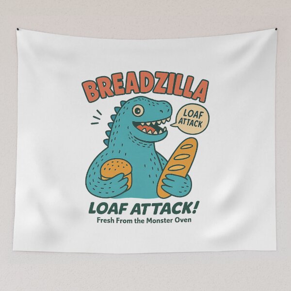 Item preview, Breadzilla Retro Comic Funny Monster with Bread designed and sold by NatureStyle555.
