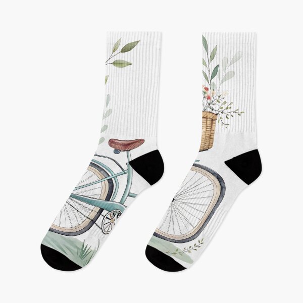 Item preview, Vintage pastel bicycle with wicker basket full of flowers designed and sold by Angellacelin.