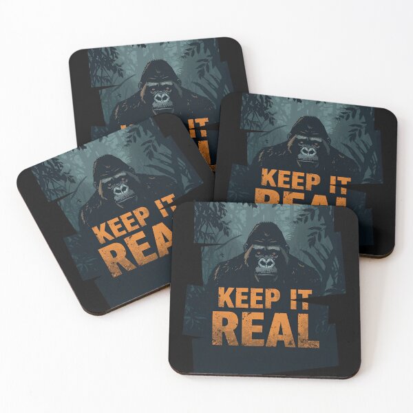 Item preview, Gorilla silhouette with text Keep it Real 3 designed and sold by Neon G.