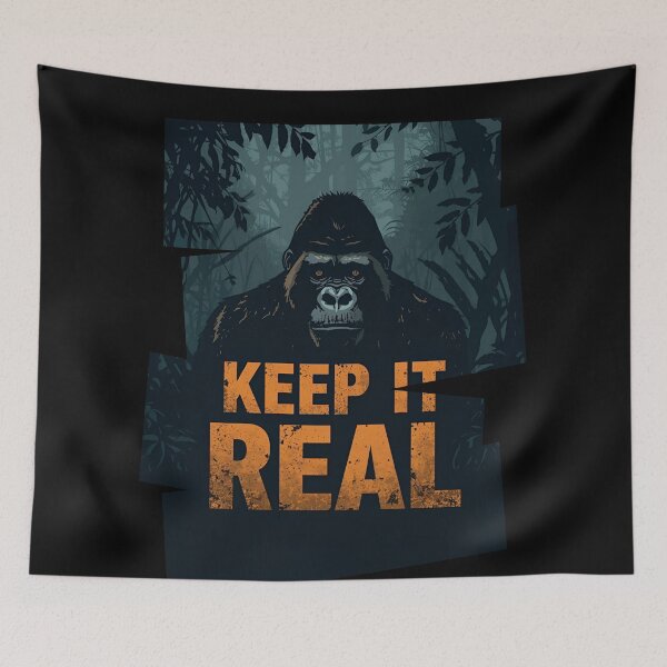 Item preview, Gorilla silhouette with text Keep it Real 3 designed and sold by Neon G.