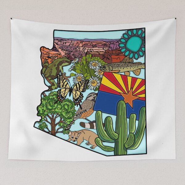 Item preview, Arizona Symbols Illustration designed and sold by fiberandgloss.