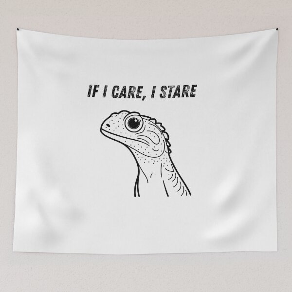 Item preview, If I Care, I Stare – Minimal Reptile Head, Funny Lizard Quote designed and sold by Panoramax.