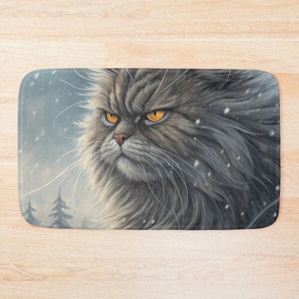 Item preview, Jólakötturinn (Yule Cat) Close-Up – Icelandic Christmas Folklore Winter Beast Painting designed and sold by AIfolklore.