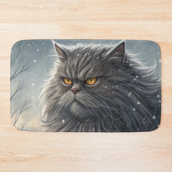 Item preview, Jólakötturinn (Yule Cat) Close-Up – Icelandic Christmas Folklore Winter Beast Digital art designed and sold by AIfolklore.