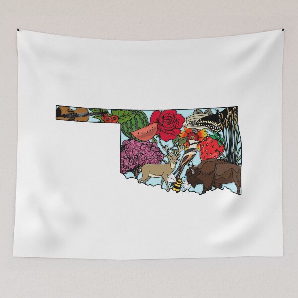 Item preview, Oklahoma Symbols Illustration  designed and sold by fiberandgloss.