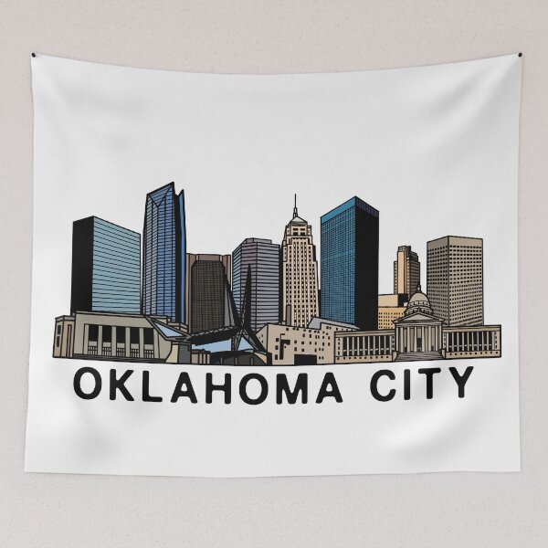 Aperçu de l'œuvre Art de la silhouette d'Oklahoma City créée et vendue par fiberandgloss.