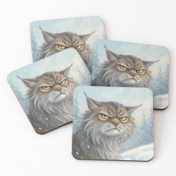 Item preview, Jólakötturinn (Yule Cat) Close-Up – Icelandic Christmas Folklore Winter Beast (Angry edition) designed and sold by AIfolklore.