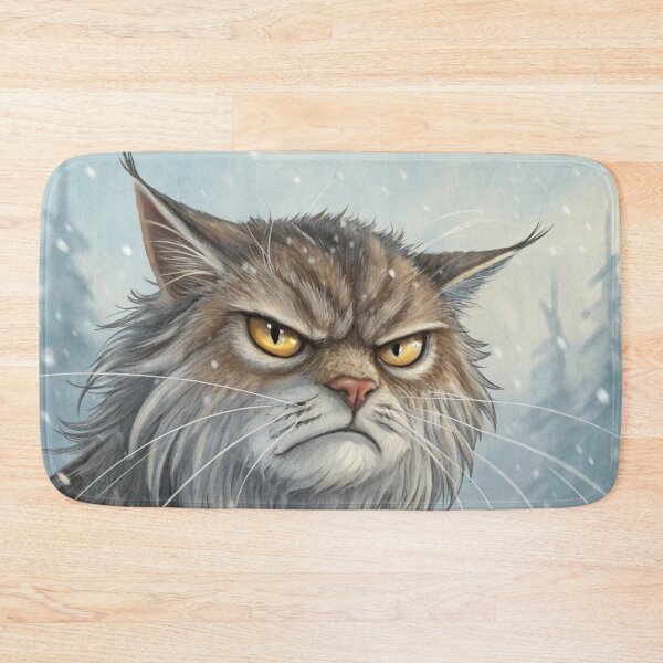 Item preview, Jólakötturinn (Yule Cat) Close-Up – Icelandic Christmas Folklore Winter Beast (Angry edition) designed and sold by AIfolklore.