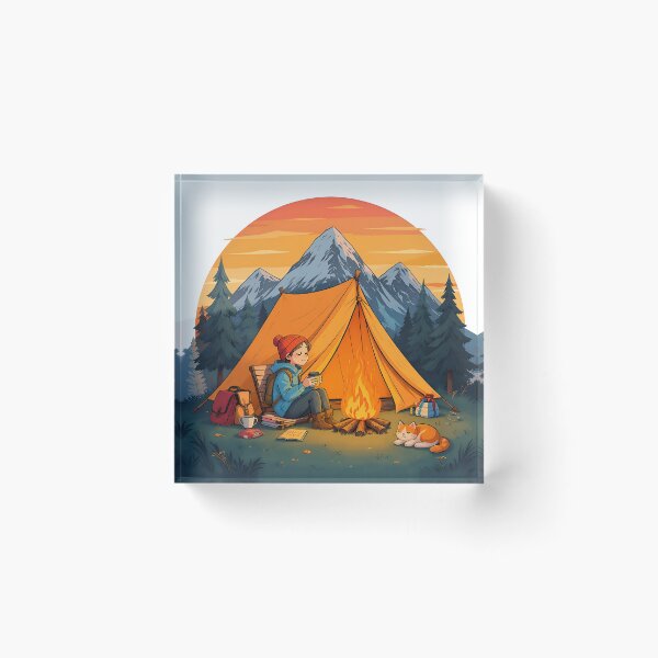 Item preview, Girl camping in the mountains designed and sold by matthijs309.