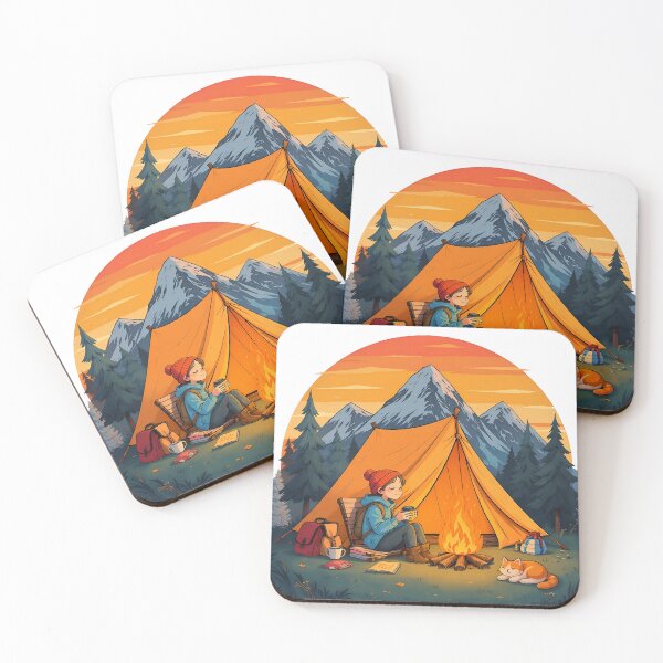 Item preview, Girl camping in the mountains designed and sold by matthijs309.