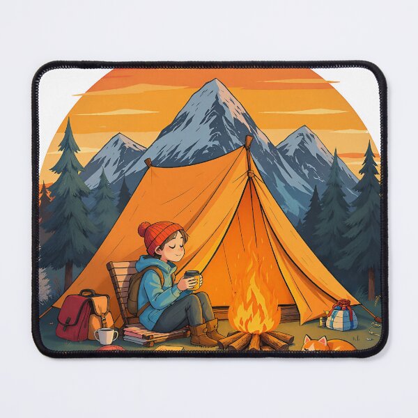 Item preview, Girl camping in the mountains designed and sold by matthijs309.