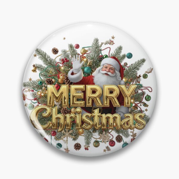 Item preview, Waving Santa Merry Christmas Wreath designed and sold by newvisionart191.