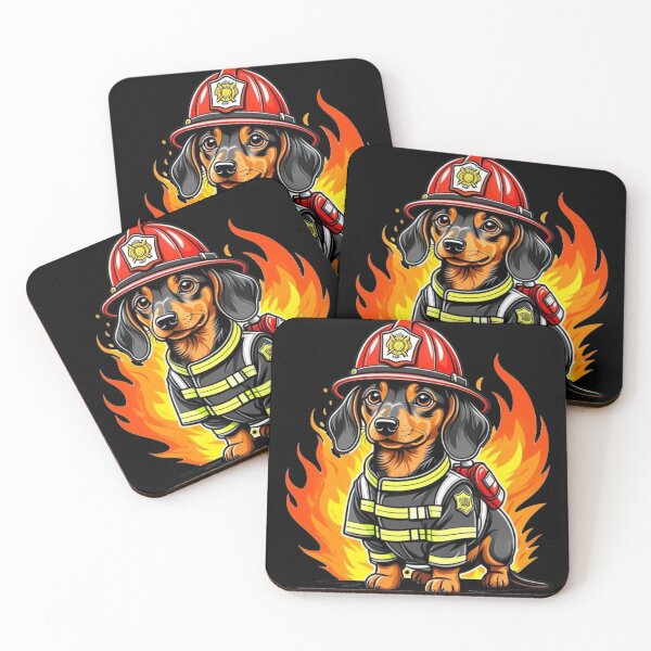 Item preview, Firefighter Dachshund Hero Art designed and sold by Oh4foxiesake.