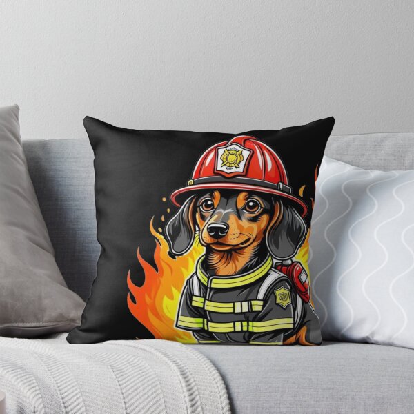 Item preview, Firefighter Dachshund Hero Art designed and sold by Oh4foxiesake.