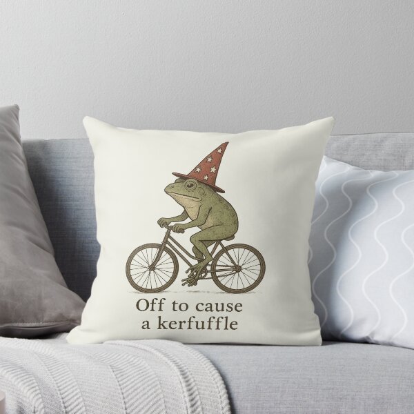 Item preview, Off to Cause a Kerfuffle - Funny Frog Meme designed and sold by loupglouglou.