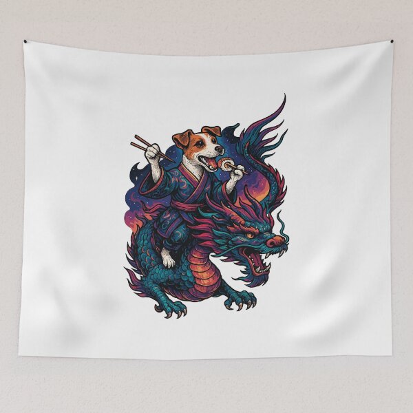 Item preview, Sushi Jack Russell Terrier Kimono Dragon Gift designed and sold by Pineapple-Tree.