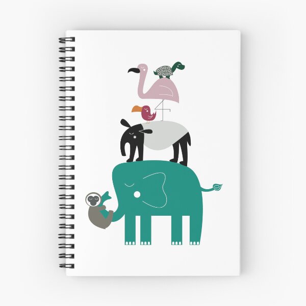 Item preview, Wild Animal Pyramid – Children's Design with Elephant, Flamingo, Sloth, Turtle & Coati | Cute Animal Stack Illustration designed and sold by PAPERGEI Studio.