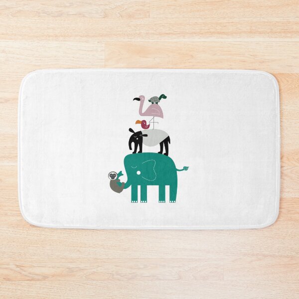 Item preview, Wild Animal Pyramid – Children's Design with Elephant, Flamingo, Sloth, Turtle & Coati | Cute Animal Stack Illustration designed and sold by PAPERGEI Studio.