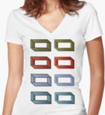 Impossible Blocks Women's Fitted V-Neck T-Shirt