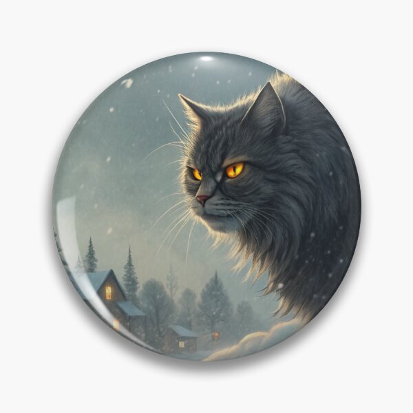 Item preview, Jólakötturinn (Yule Cat) Half-Body – Icelandic Christmas Folklore Calm Night Illustration designed and sold by AIfolklore.