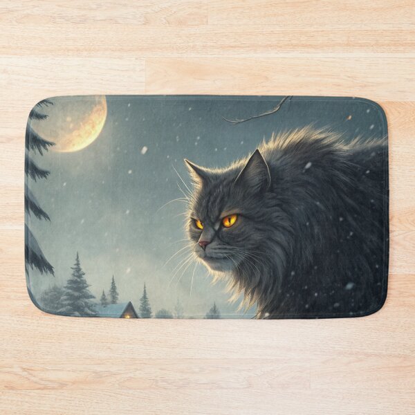 Item preview, Jólakötturinn (Yule Cat) Half-Body – Icelandic Christmas Folklore Calm Night Illustration designed and sold by AIfolklore.