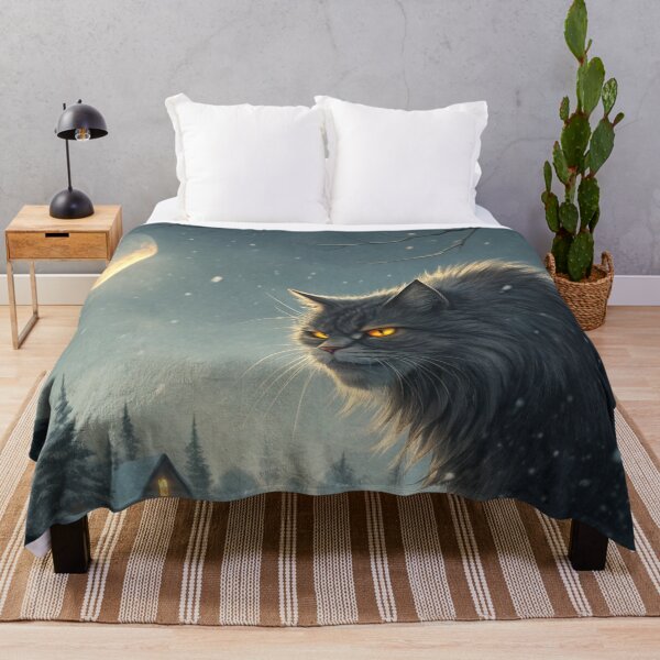 Item preview, Jólakötturinn (Yule Cat) Half-Body – Icelandic Christmas Folklore Calm Night Illustration designed and sold by AIfolklore.