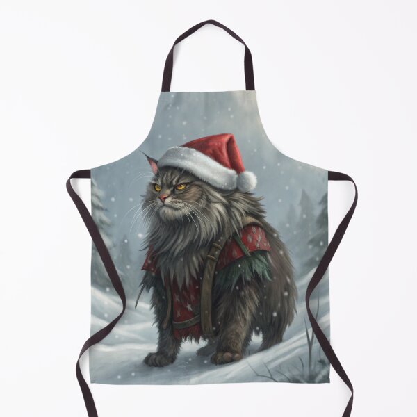 Item preview, Jólakötturinn (Yule Cat) – Annoyed Expression with Santa Hat | Icelandic Christmas Folklore Digital Painting designed and sold by AIfolklore.