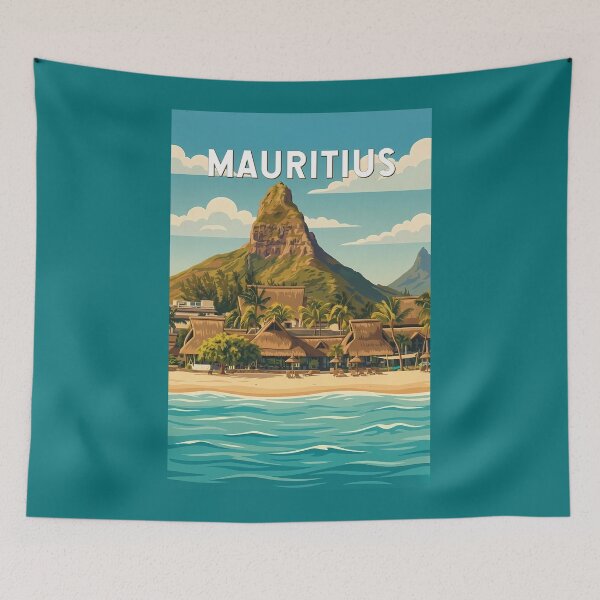 Item preview, Mauritius Illustration Travel Art Vintage designed and sold by KrisSidDesigns.