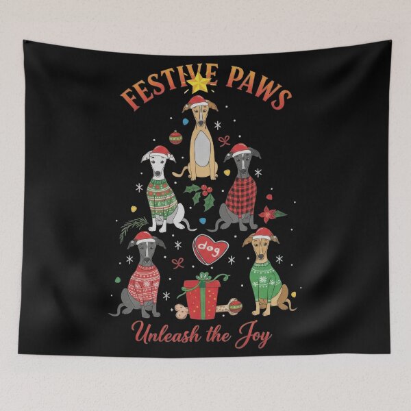 Item preview, Gingerbread Man Greeting Santa and Greyhound designed and sold by zoughlal.