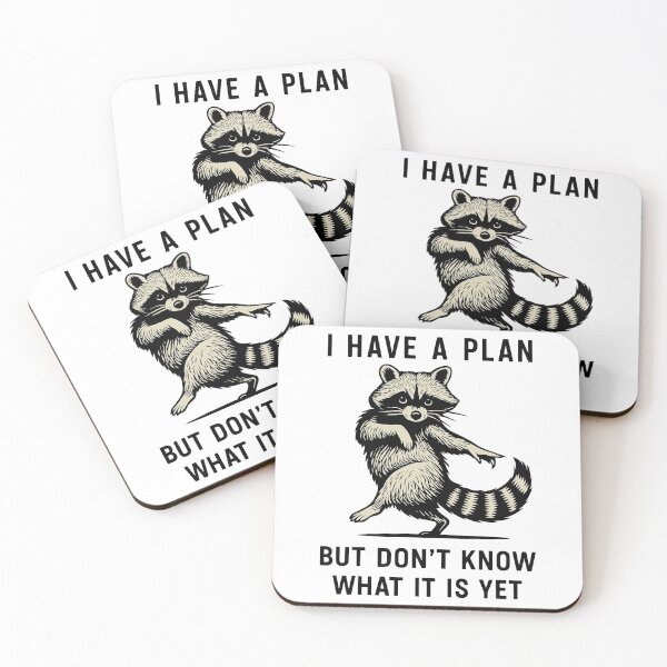 Item preview, Fun Planning Silly Raccoon Quote Overthinking Chaos Mindset designed and sold by gear-posters.