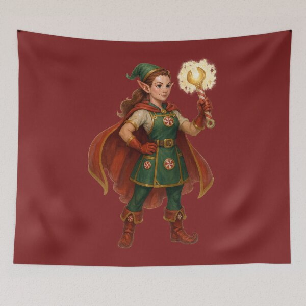 Item preview, Festive Elfette Fantasy Illustration – Wrench Edition designed and sold by BROHLine Studio.