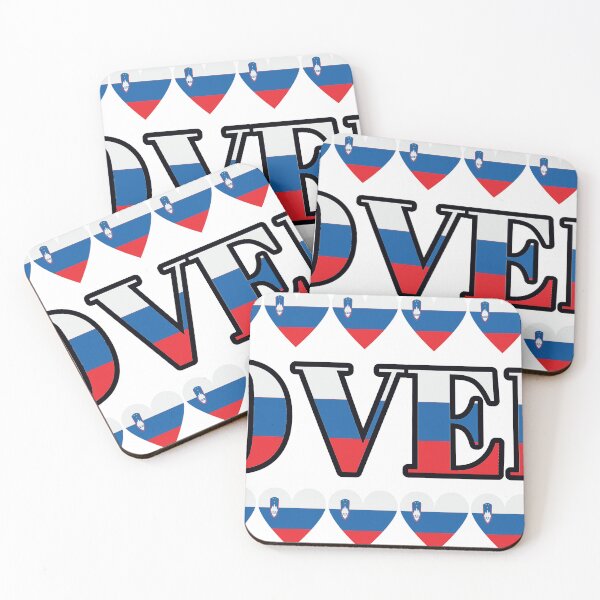 Item preview, Slovenia Flag Letters And Hearts designed and sold by TheIconSmith.
