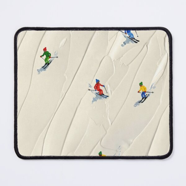 Item preview, Minimalist Skiers on Textured Snow - Impasto Style Art designed and sold by Artistillery.
