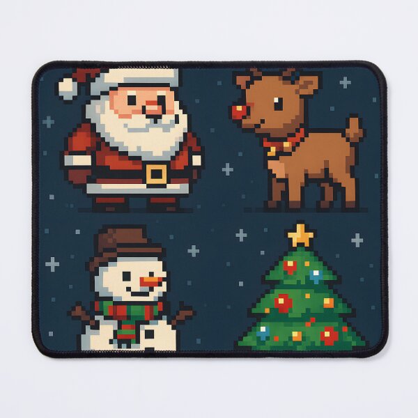 Item preview, Pixel Christmas Quartet Santa, Reindeer, Snowman & Tree Mr Zgredzio designed and sold by mr-zgredzio.