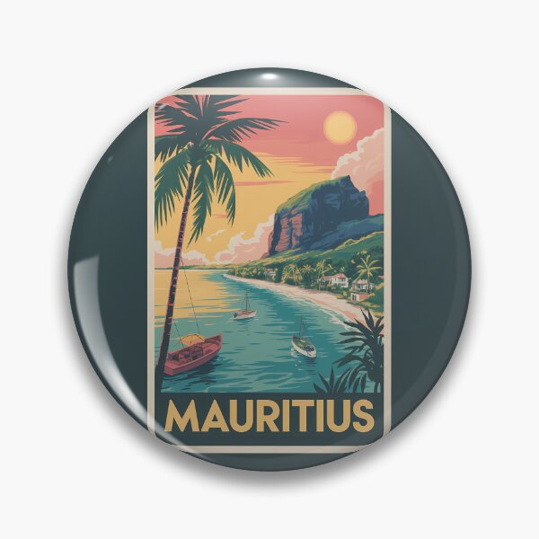 Item preview, Mauritius Coast Illustration Travel Art Vintage designed and sold by KrisSidDesigns.