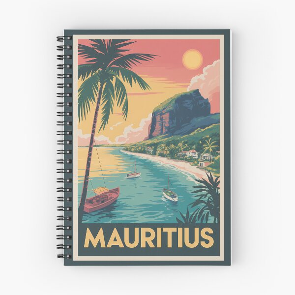 Item preview, Mauritius Coast Illustration Travel Art Vintage designed and sold by KrisSidDesigns.
