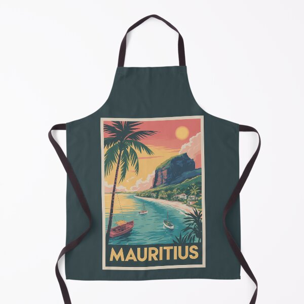 Item preview, Mauritius Coast Illustration Travel Art Vintage designed and sold by KrisSidDesigns.