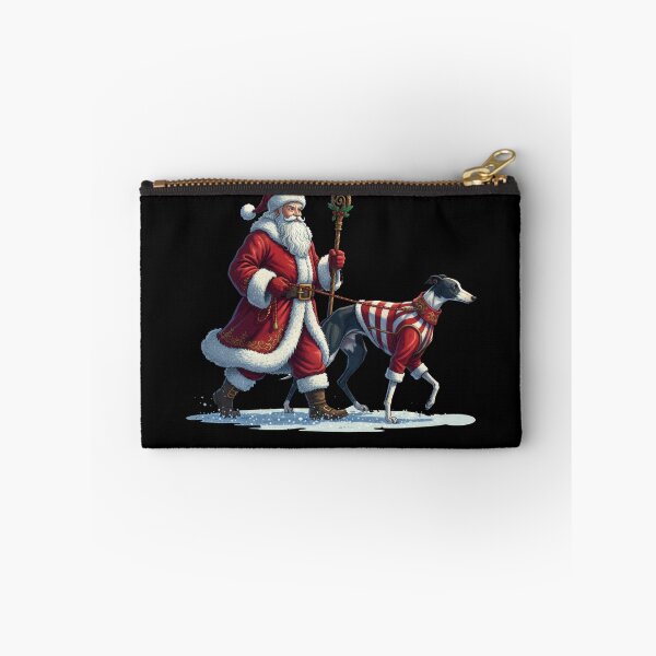 Item preview, Santa and Greyhound Simple Snowy Path Walk designed and sold by zoughlal.