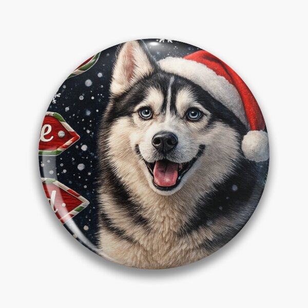 Item preview, Christmas Husky With Multilingual Holiday Sign designed and sold by GivingJoy.