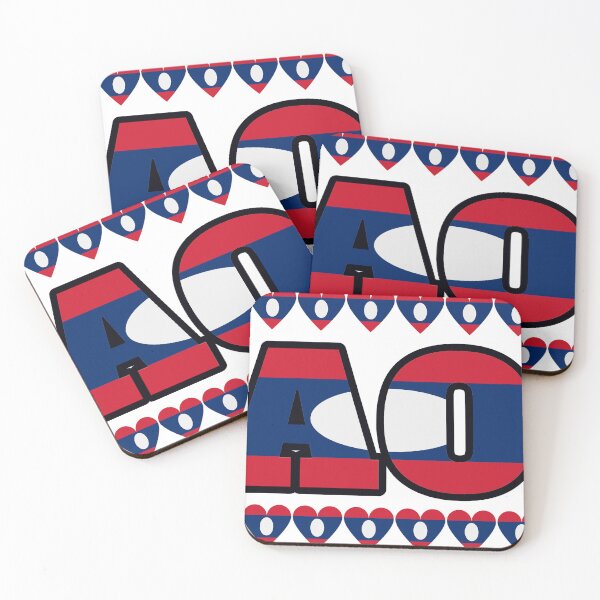 Item preview, Laos Flag Letters And Hearts designed and sold by TheIconSmith.
