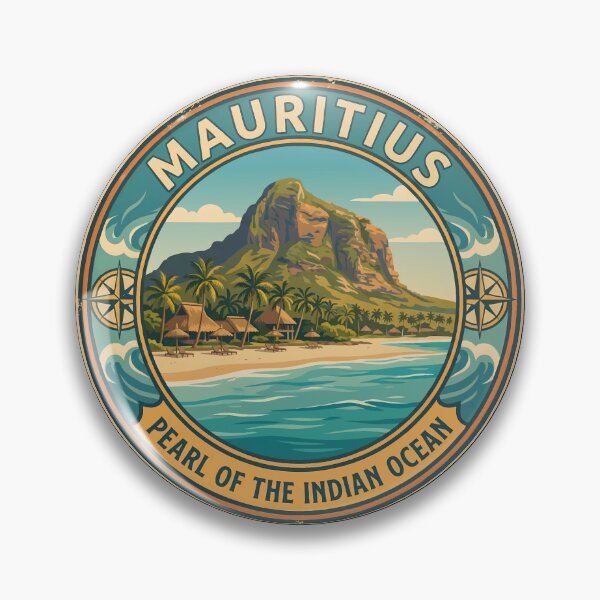 Item preview, Mauritius Illustration Travel Art Badge designed and sold by KrisSidDesigns.