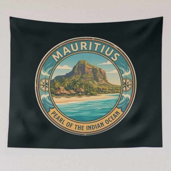Item preview, Mauritius Illustration Travel Art Badge designed and sold by KrisSidDesigns.
