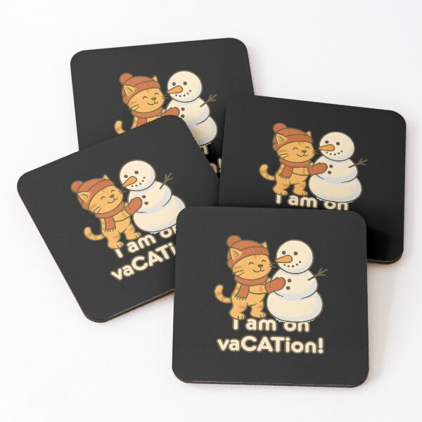 Item preview, Snowman Building Cat – Cute Winter T-Shirt “I am on vaCATion!” designed and sold by SVALANART.