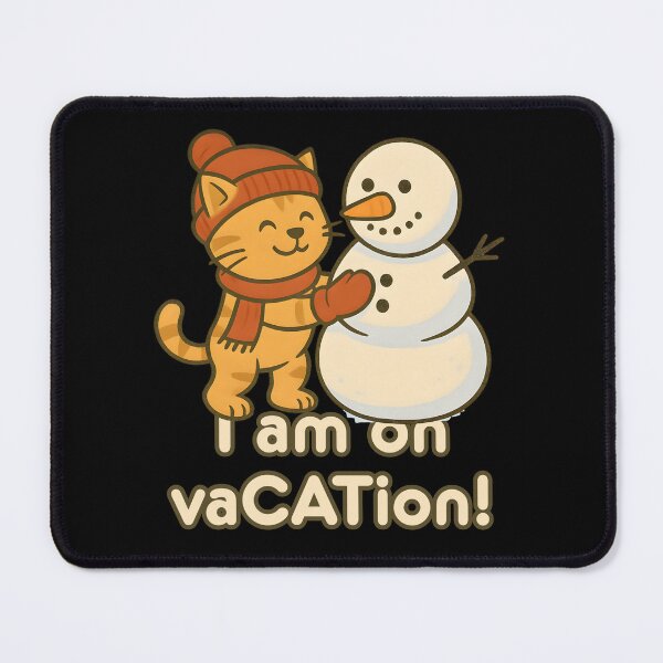 Item preview, Snowman Building Cat – Cute Winter T-Shirt “I am on vaCATion!” designed and sold by SVALANART.