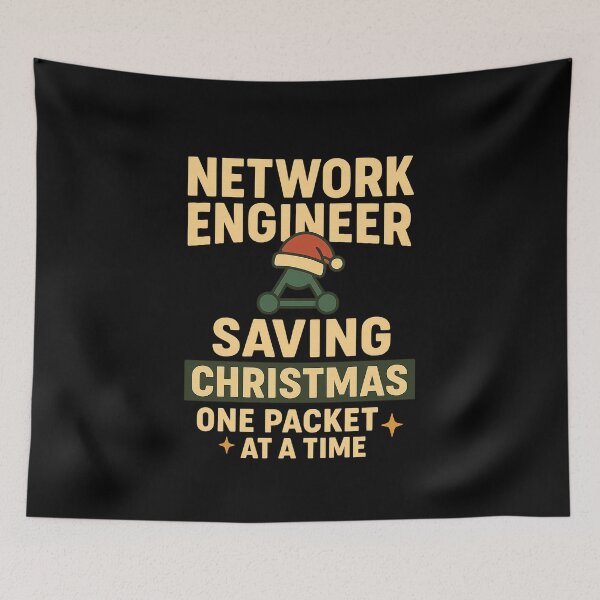 Item preview, Network Engineer - Saving Christmas One Packet at a Time | Retro Tech Holiday Design designed and sold by Work Life Tees.