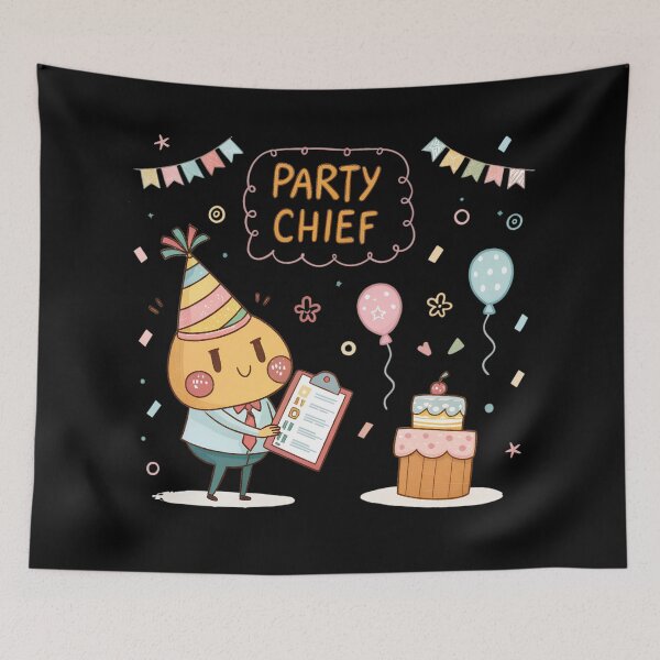 Item preview, Party Chief Kawaii Event Planner – Cute Party Organizer Illustration designed and sold by VividOrganica.